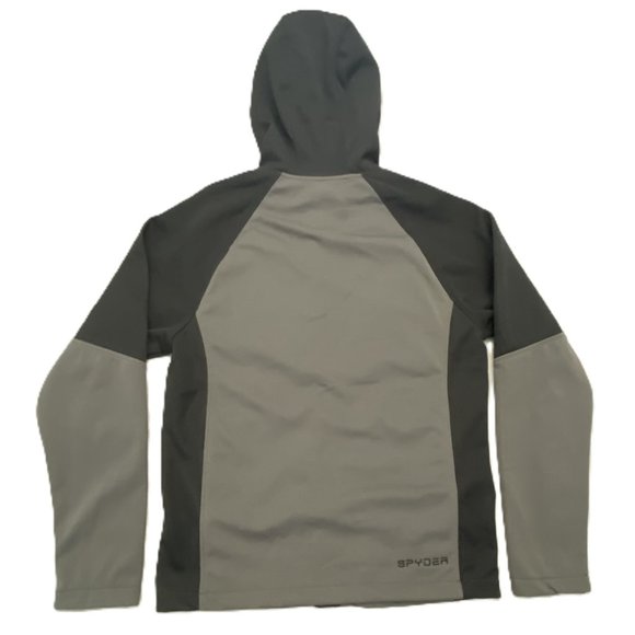 NWOT Spyder HydroWeb Rain Jacket Adult Small Black/ Gray Full Zip Waterproof - Picture 2 of 11